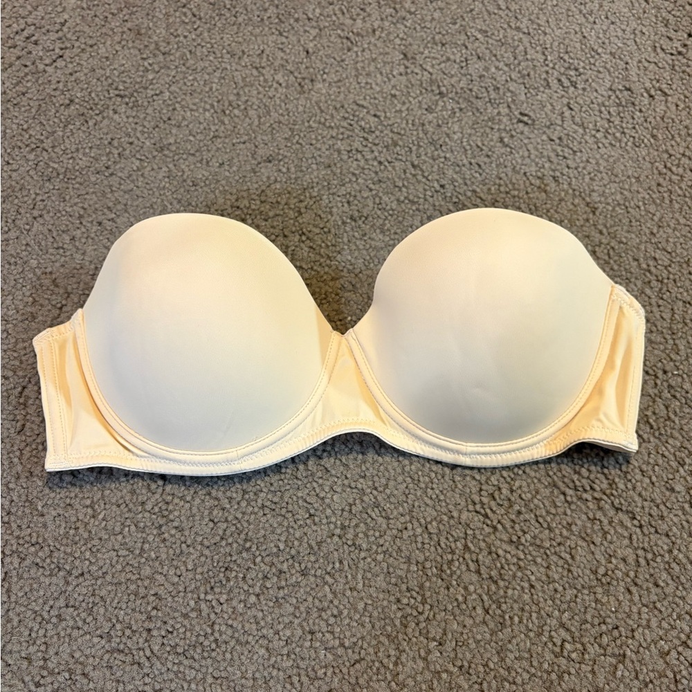 Amazon Strapless Padded Bandeau Bra Cream Beige